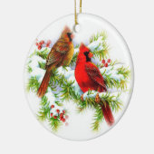 Kerstvogels keramisch sieraad ornament (Links)
