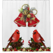 kerstvogels met douwergordijn douchegordijn (Voorkant)