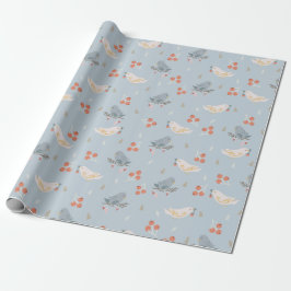 Kerstvogels naadloos patroon cadeaupapier
