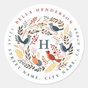 Kerstvogels ronde Stickers