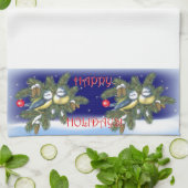 kerstvogels theedoek (Gevouwen)