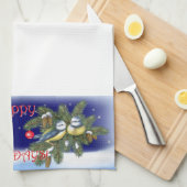 kerstvogels theedoek (Quarter Fold)
