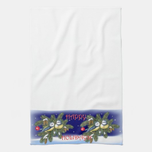 kerstvogels theedoek (Verticaal)
