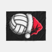 Kerstvolleybal Santa Hat 2 Fleece Deken (Voorkant (Horizontaal))