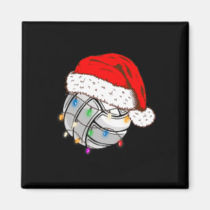 Kerstvolleyball Santa Hat Funny Sport Xm Magneet