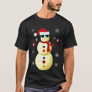Kerstvolleyball Snowman Santa Hat Gift T-shirt