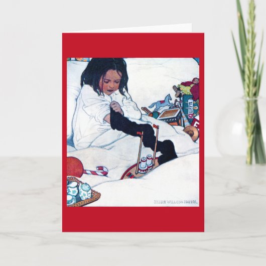 Kerstvoorbereiding, Jessie Willcox Smith Kaart (Voorkant)