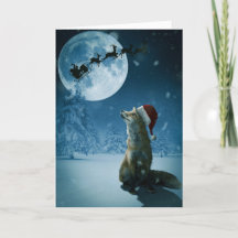 Kerstvos Gevouwen Vakantie Kaart.