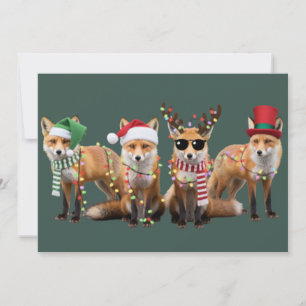 Kerstvosliefhebbers Familie Dier Kerstvakantie Feestdagenkaart