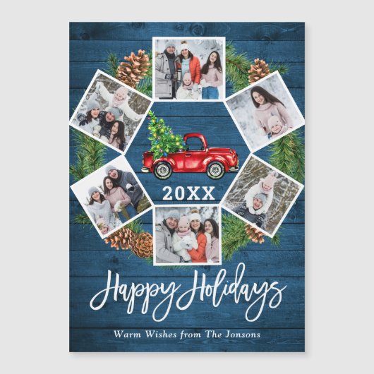 Kerstvrachtwagen 6 PHOTO Holiday Magnetic Card (Voorkant)