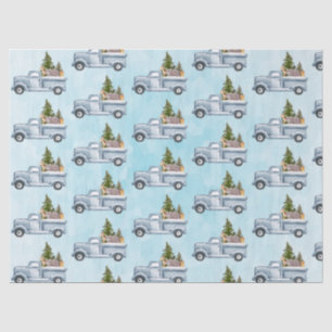 Kerstvrachtwagen met kalkoenen tissuepapier