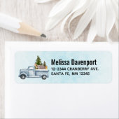 Kerstvrachtwagens met bomen en dieren etiket (Insitu)