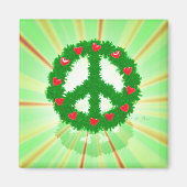 Kerstvrede harten Wreath Magneet (Voorkant)