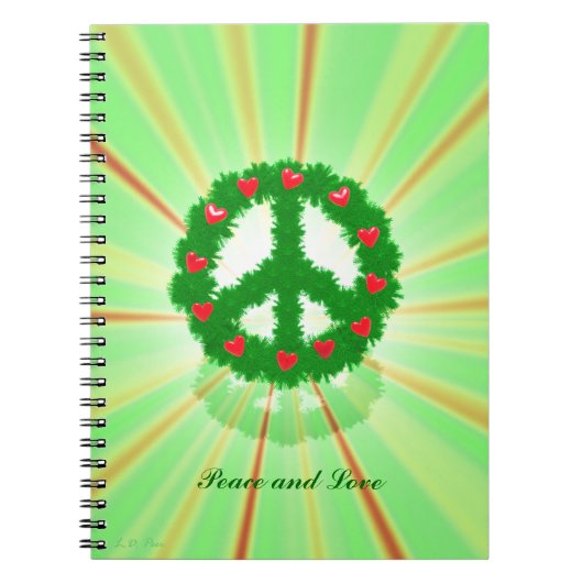 Kerstvrede harten Wreath Notitieboek (Voorkant)