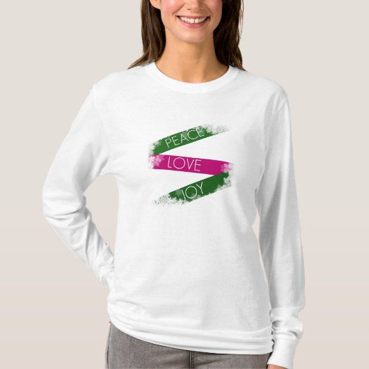 Kerstvrede, liefde, Joy Snowflakes T-shirt (Voorkant)