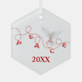 Kerstvrede met witte dove glas ornament (Voorkant)