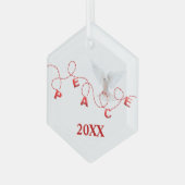 Kerstvrede met witte dove glas ornament (Voorkant links)