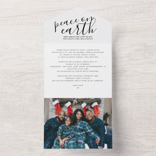 Kerstvrede op Aarde - Aangepaste feestdag - Kaart (Binnen)