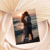 Kerstvrede op aarde Sunset Beach Foto Feestdagenkaart