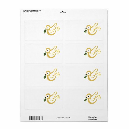 Kerstvredesduif Etiket (Full Sheet)