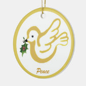Kerstvredesduif Keramisch Ornament (Links)