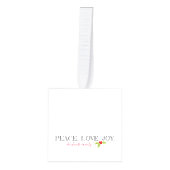 Kerstvredesliefde Joy Holly Familienaam Foto's Kubus Ornament (Voorkant)