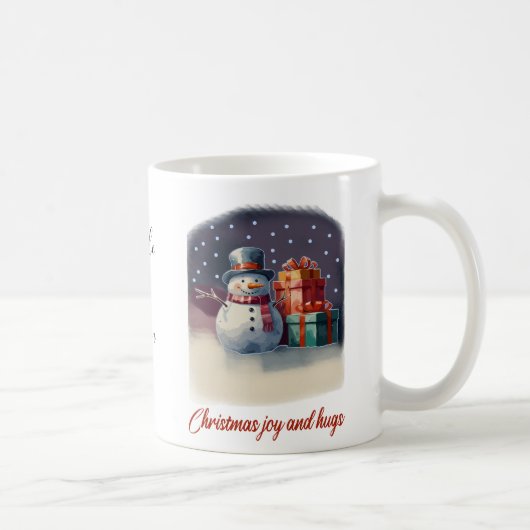 Kerstvreugde en knuffels personalize mok (Rechts)
