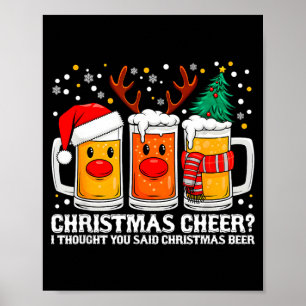 Kerstvreugde Grappige Rendier Bier Kerst Drank Poster