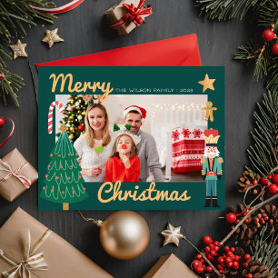 Kerstvreugde Kerstmis Familie Foto Kerstkaart