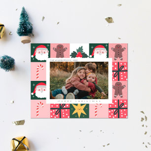 Kerstvreugde Kerstmis Familie Foto Kerstkaart