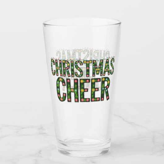 Kerstvreugde Kersttypografie Glas (Voorkant)