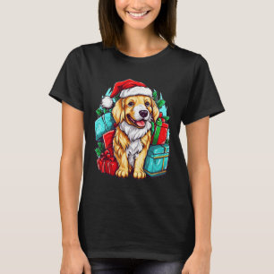 Kerstvreugde met Golden Retrievers Feestelijke Hon T-shirt