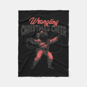 Kerstvreugde temmen Funny Cowboy Santa West Fleece Deken