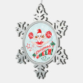 Kerstvreugde Tin Sneeuwvlok Ornament (Rechts)