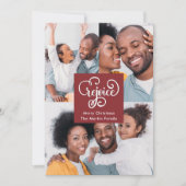 Kerstvreugde Typografie Rode Foto Kerstmis Feestdagenkaart (Voorkant)