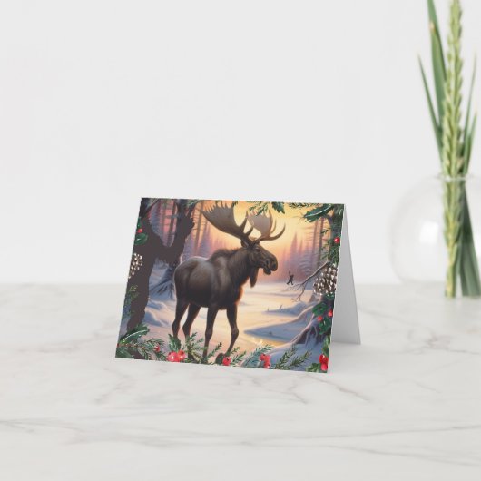 Kerstvreugde vinden  feestdagen kaart (Voorkant)