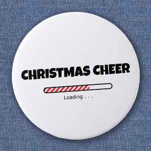 Kerstvreugde voortgangsbalk Grappige Kerstmis Ronde Button 5,7 Cm