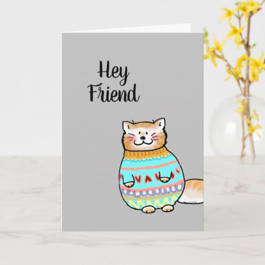 Kerstvriend Kaart (Gele Bloem)