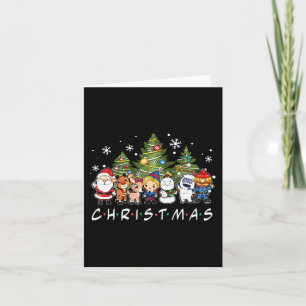 Kerstvrienden Santa Rudolph Snowman Familie Xma Kaart
