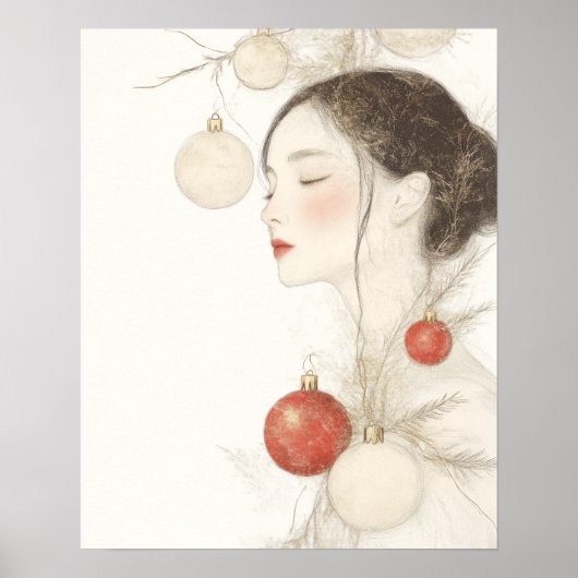  kerstvrouw poster (Voorkant)