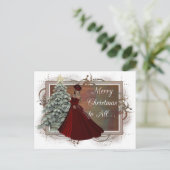 Kerstvrouw (Red Dress Design) Briefkaarten (Staand voorkant)