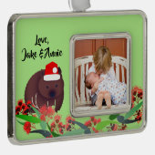 Kerstvrouw Verzilverd Kader Ornament (Rechts)