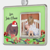 Kerstvrouw Verzilverd Kader Ornament (Links)