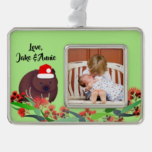 Kerstvrouw Verzilverd Kader Ornament (Voorkant)