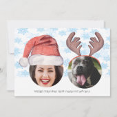 kerstvun-foto Santa Reindeer gepersonaliseerd Feestdagenkaart (Voorkant)