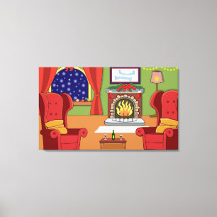 Kerstvuur Canvas Afdruk