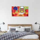 Kerstvuur Canvas Afdruk (Insitu (Slaapkamer))