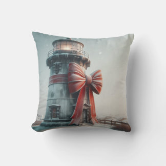 Kerstvuurtoren, Coastal Christmas Decor Kussen