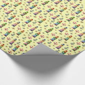 Kerstvuurtoren: Nautical Yellow Background Cadeaupapier (Hoek)