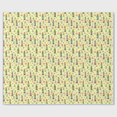 Kerstvuurtoren: Nautical Yellow Background Cadeaupapier (Vlak)